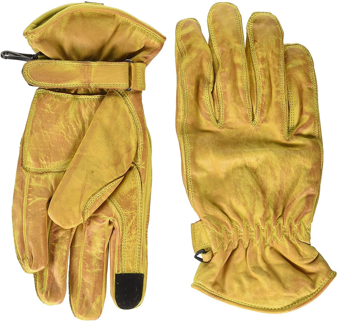 Motorradhandschuhe Leder Retro Old School Cafe Racer Chopper (L)