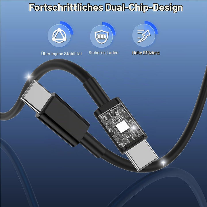 45W USB C Ladegerät, 2-Port GaN PPS PD 3.0 mit 2 x 1M USB C Kabel | Schnellladegerät mit zwei 1M USB