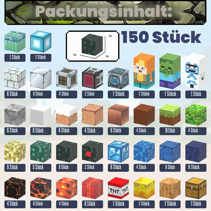 150 Teile Magnetische Bausteine, Baue Magnet 3D Pfeil und Bogen Bausteine Spielzeug für Kinder, Krea