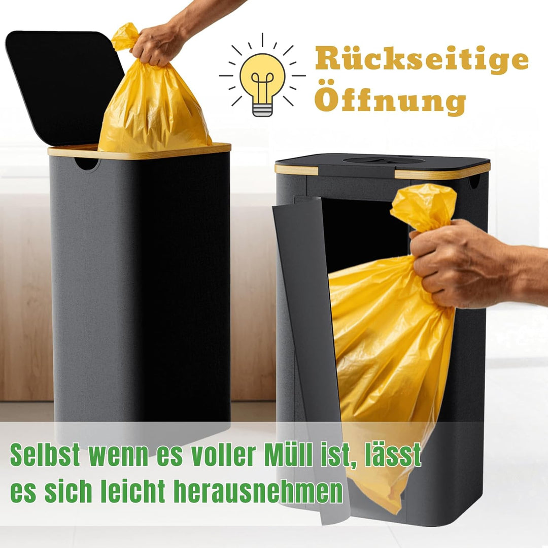 RMAN 2 × 100L Gelber Sack Behälter und Pfandflaschen Sammelbehälter - Entnahme durch Tür auf der Rüc