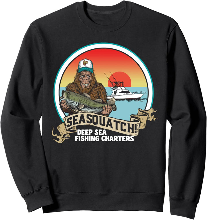 SeaSquatch! Funny Sasquatch Deep Sea Fishing Bigfoot Sweatshirt