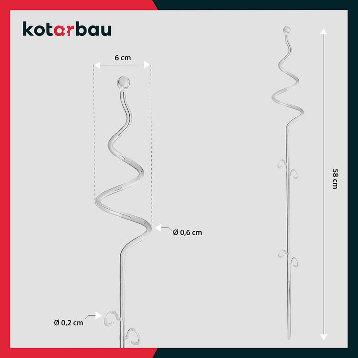 KOTARBAU® 6er Set Pflanzenstütze Transparent PVC 58 cm Spirale Blumenstütze Rankhilfe Zimmerpflanzen