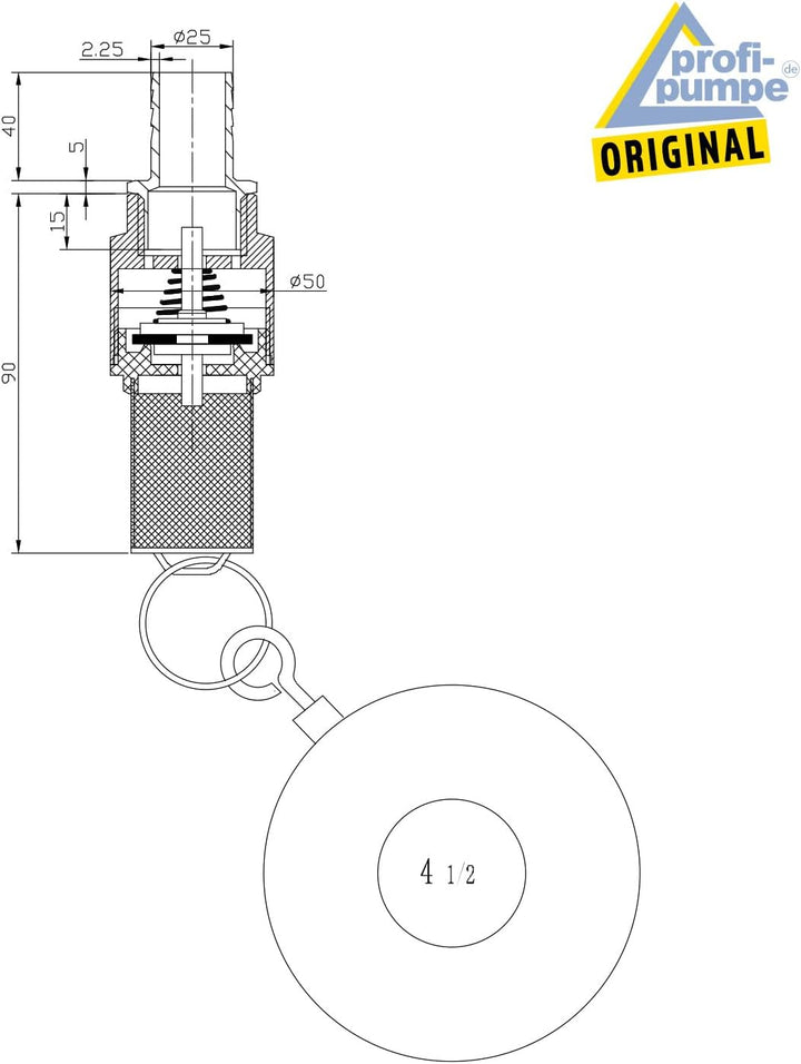 AMUR Stahl Ansaug-Set 2 ohne Schlauch mit Rückschlagventil für Kreiselpumpen, Messing Anschlussteile