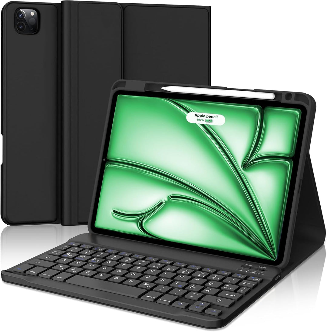 FOGARI Tastatur Hülle für iPad Air 6 11 Zoll (M2 2024) | iPad Pro 11 2022-2018 Tastatur für iPad Air