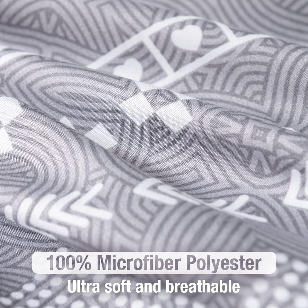 Lekesky Bohemian Bettwäsche 200x200 cm 3 Teilig - Bettbezug mit Reissverschluss und 2 Kissenbezug 80