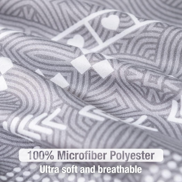 Lekesky Bohemian Bettwäsche 200x200 cm 3 Teilig - Bettbezug mit Reissverschluss und 2 Kissenbezug 80