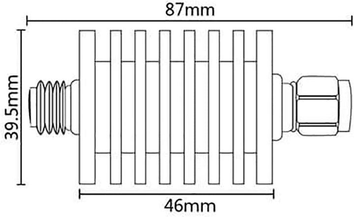 BECEN 25 W N RF Dämpfungsregler 3 GHZ Stecker 1-40 dB wählbar(15dB), 15dB