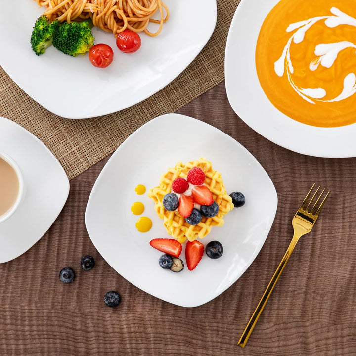 MALACASA, Serie Elisa, Porzellan Tafelservice 30-teilig Kombiservice Rund Geschirrset mit je 6 Kaffe