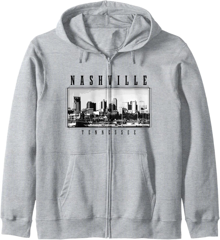 Nashville Tennessee Vintage Skyline Country Music City USA Kapuzenjacke