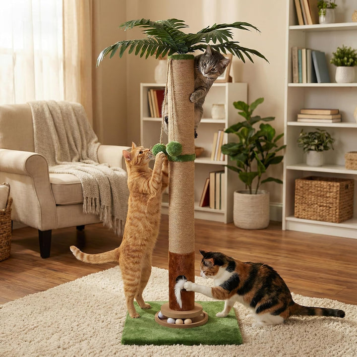 Fantasreen 88cm Kratzbaum mit Maus &amp; Kugelbahn, Grün Grün Gross, Grün Gross
