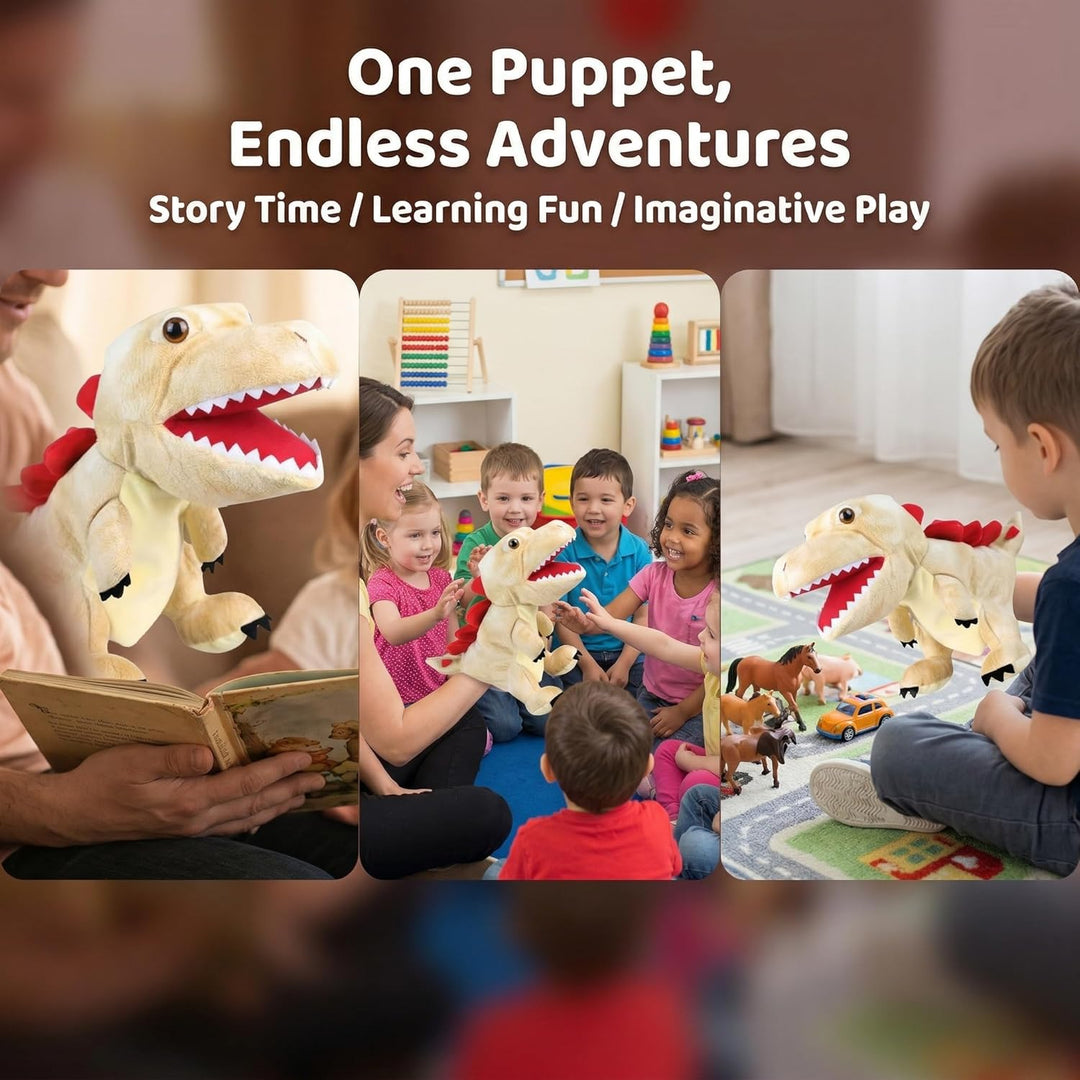 LOMTRATS Dinosaurier-Handpuppen für Kinder, Kleinkind enthält Triceratops und Tyrannosaurus Rex mit