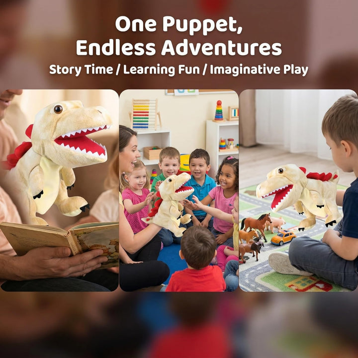 LOMTRATS Dinosaurier-Handpuppen für Kinder, Kleinkind enthält Triceratops und Tyrannosaurus Rex mit