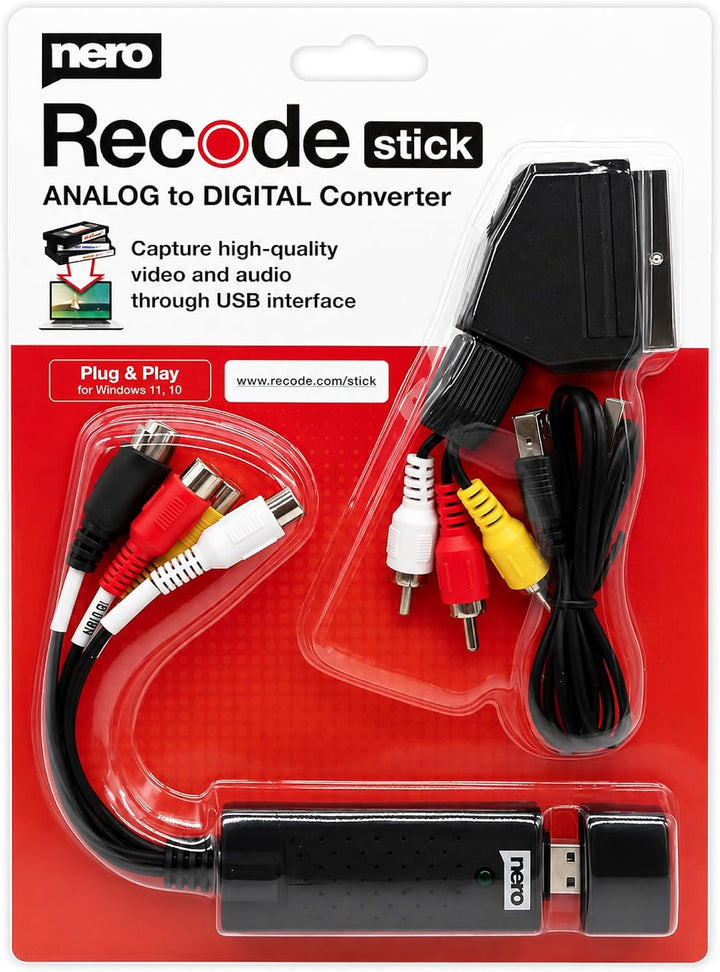 Nero VHS zu USB Video Grabber Recode Stick | VHS selbst digitalisieren | ANALOG to DIGITAL Capture C