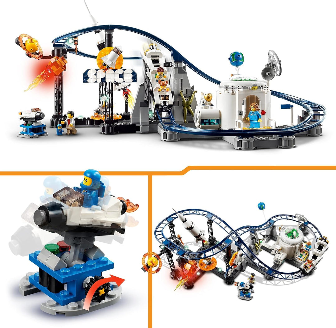 LEGO 31142 Creator 3-in-1 Weltraum-Achterbahn, Bausatz Einer Spielzeug-Kirmes mit funktionierenden W