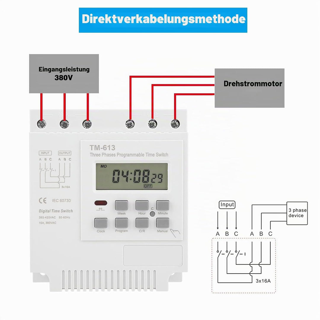 Zeitrelais, Jadeshay 380V-Zeitschaltuhr-Zeitschaltuhr DREI-phasig, TM-163 Dreiphasiger 380V