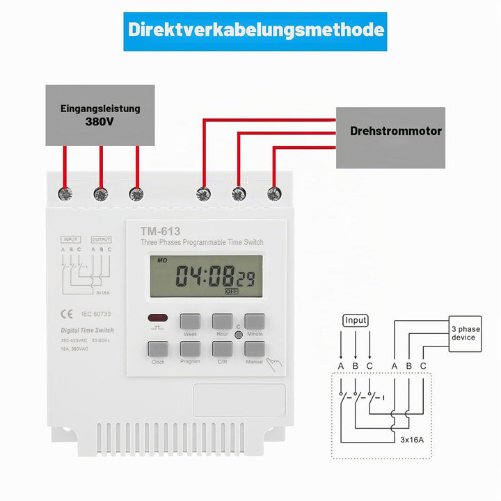 Zeitrelais, Jadeshay 380V-Zeitschaltuhr-Zeitschaltuhr DREI-phasig, TM-163 Dreiphasiger 380V