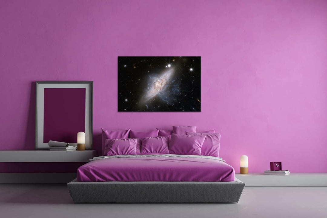 deyoli Dark weite Galaxien mit leuchtenden Sternen im Format: 80x60 als Leinwandbild, Motiv fertig g