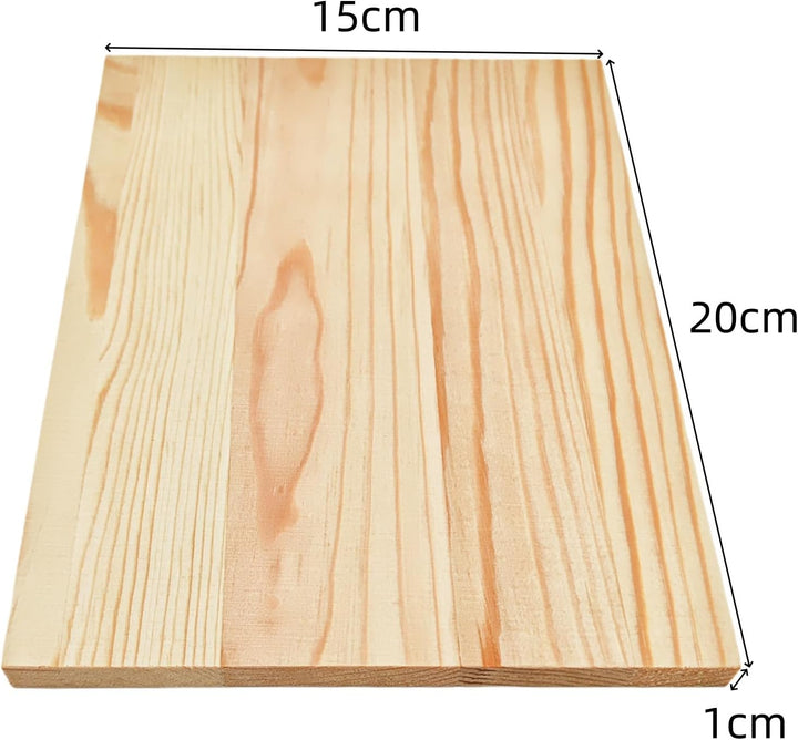 4 Stück unfertige rechteckige Holzplatten für Kunsthandwerk, 20 x 15 x 1 cm, leere Holzblöcke zum Sc