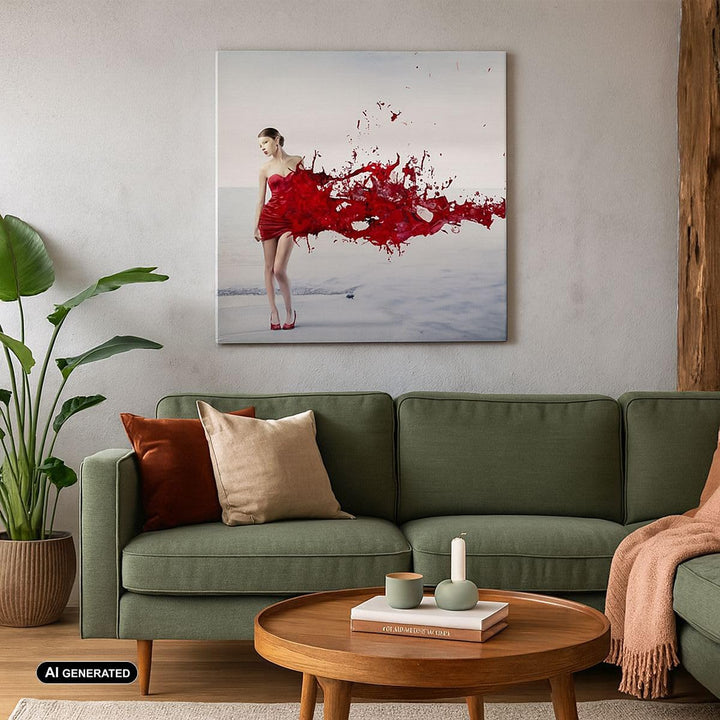 Bilder auf Leinwand Weiblich modell posieren nackt Leinwandbild 60x60cm Wandbilder Dekoration Wohnzi