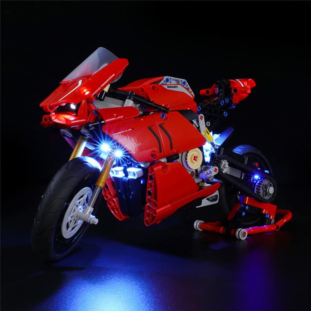 GEAMENT LED Licht-Set Kompatibel mit Lego Technic Ducati Panigale V4 R Motorrad - Beleuchtungsset fü