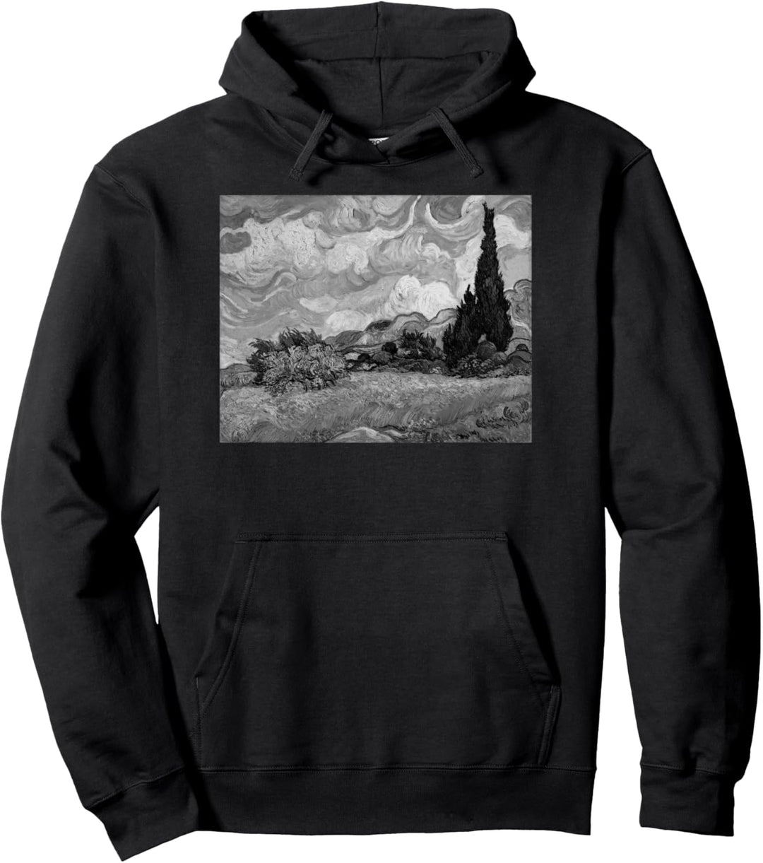 Van Gogh "Weizenfeld mit Zypressen" Berühmte Kunst Stilvoll Pullover Hoodie