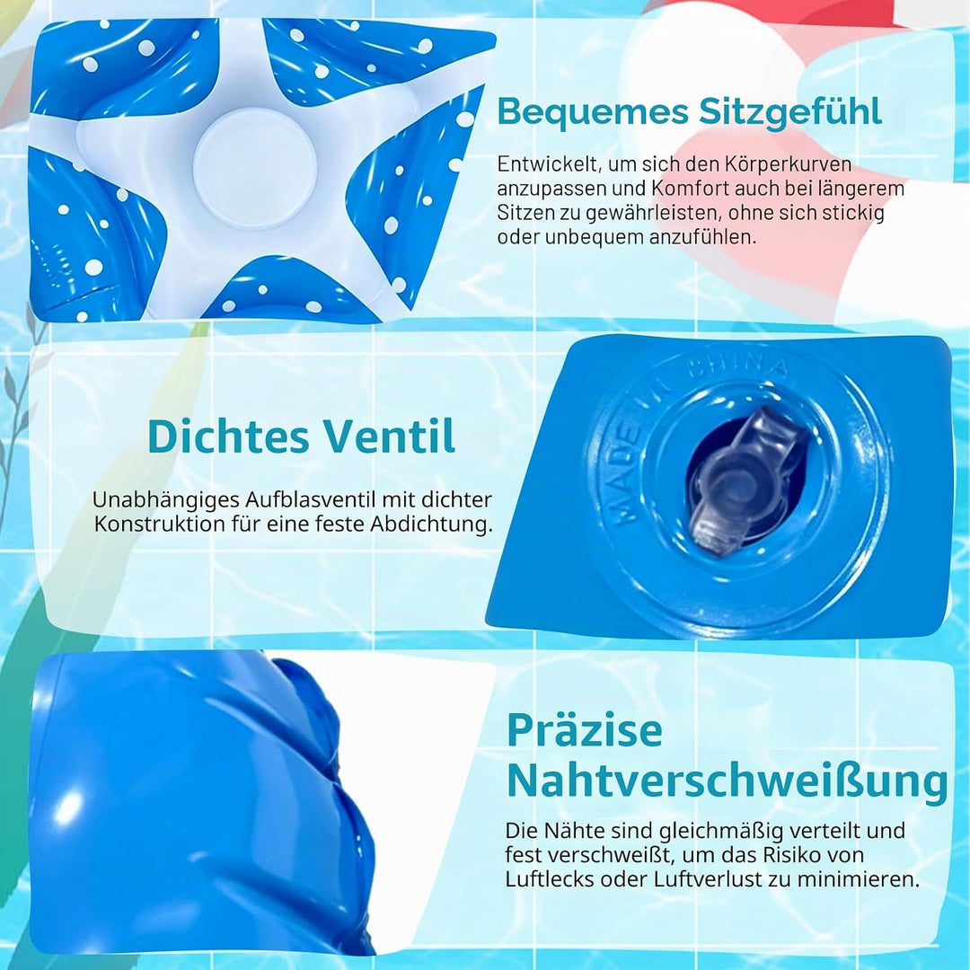 Luftmatratze Seestern 150cm, Pool Hängematte und Schwimmliege für Erwachsene, Wasser Spielzeug und S