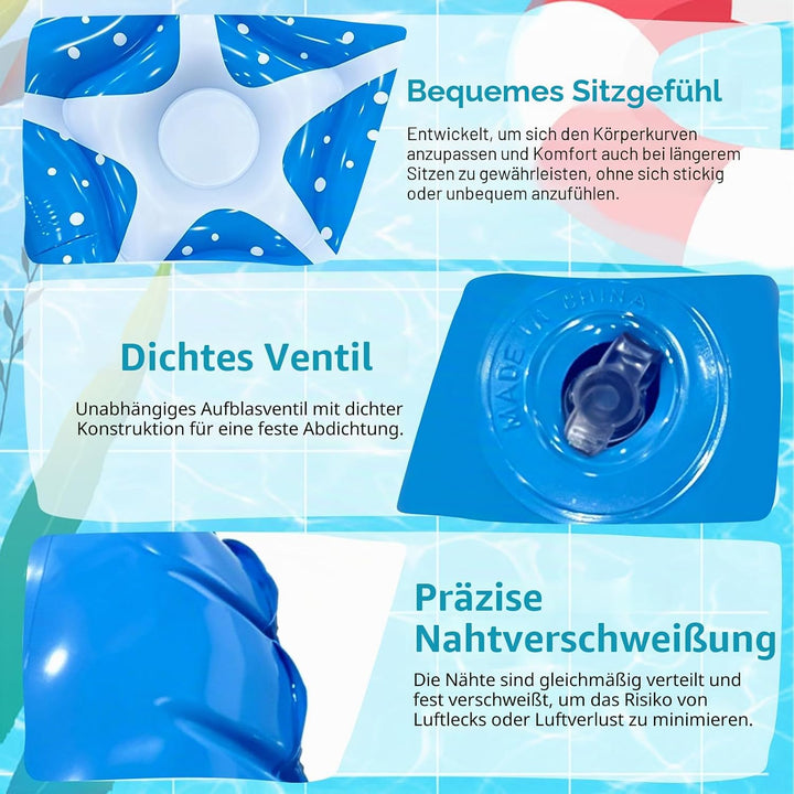 Luftmatratze Seestern 150cm, Pool Hängematte und Schwimmliege für Erwachsene, Wasser Spielzeug und S
