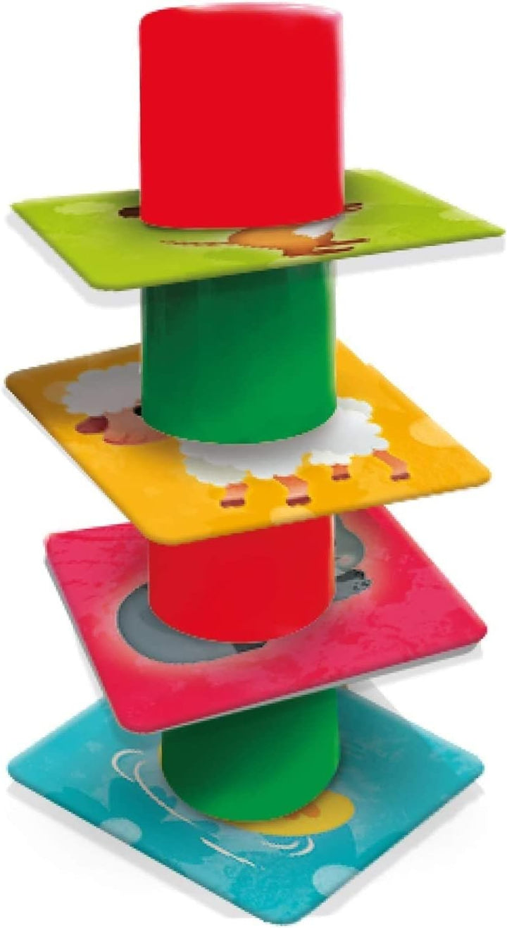 Lisciani - CAROTINA BABY - 4-in-1 Lernspielset für Kinder von 1 bis 4 Jahren: Balancier-Turm, 4 Puzz