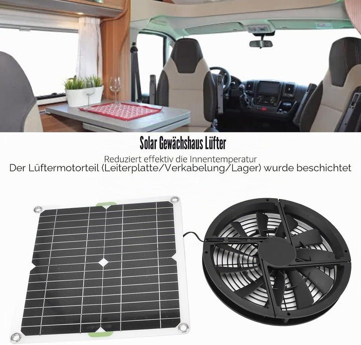 Auspuffventilator mit Solarenergie, Solarbetriebener Ventilator 100W Solarpanel-Set Gewächshauslüfte