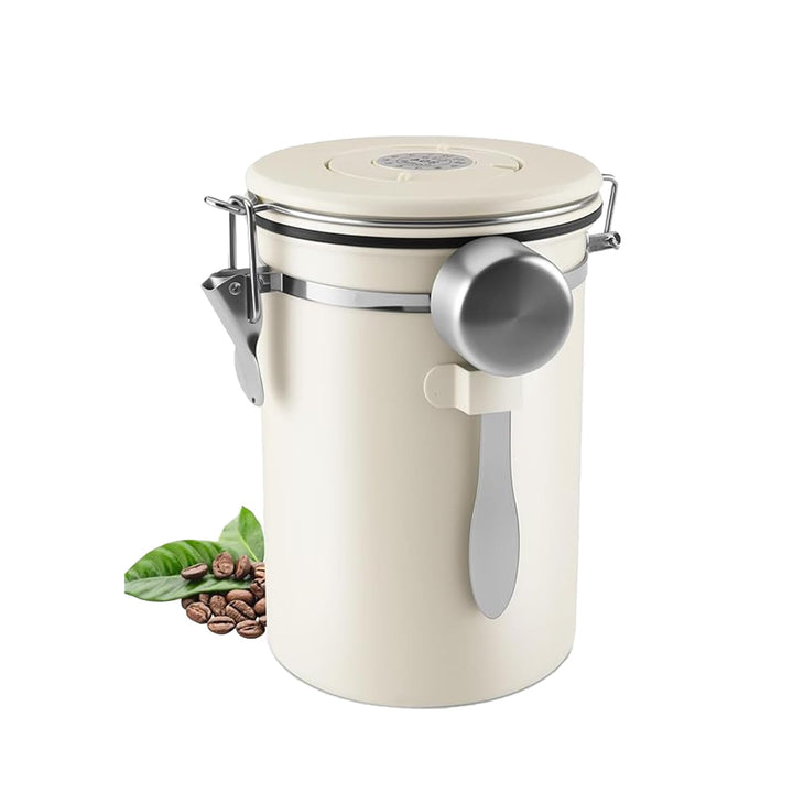 JAWAI 1,8L Luftdichte Edelstahl Kaffeedos, Kaffeebohnen Behälter, Kaffeedose Luftdicht, Geeignet für