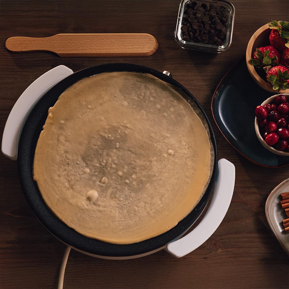 Cecotec Elektrische Crêpes-Maschine Fun Creepy, 1200W, Antihaftbeschichtung, Abstandswalze und Spate