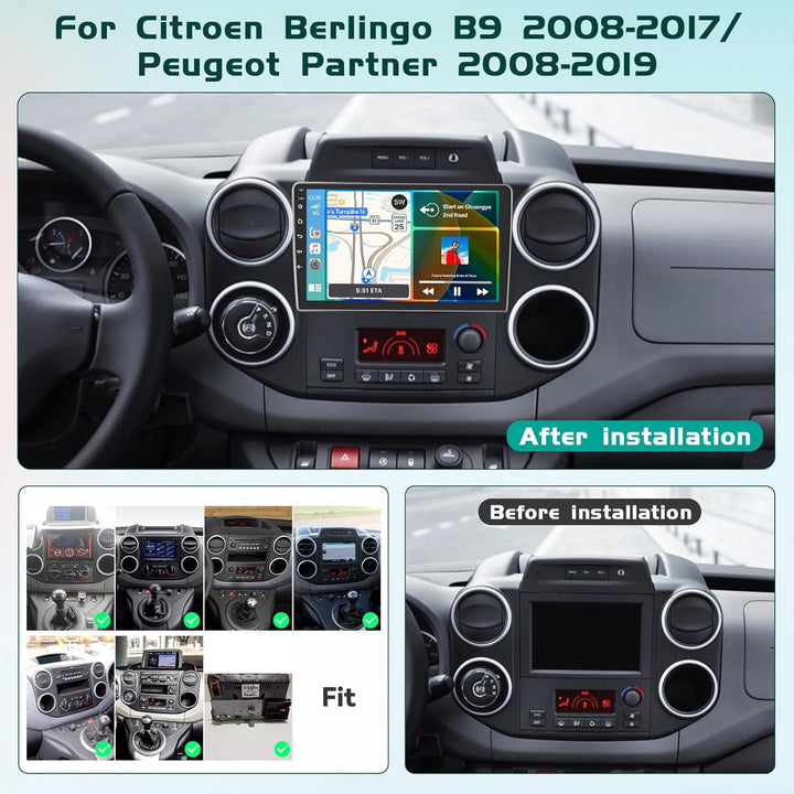 8 Core 6G+128G DSP Hikity Android 15 Autoradio für Citroen Berlingo B9 2008-2017/Peugeot Partner 200
