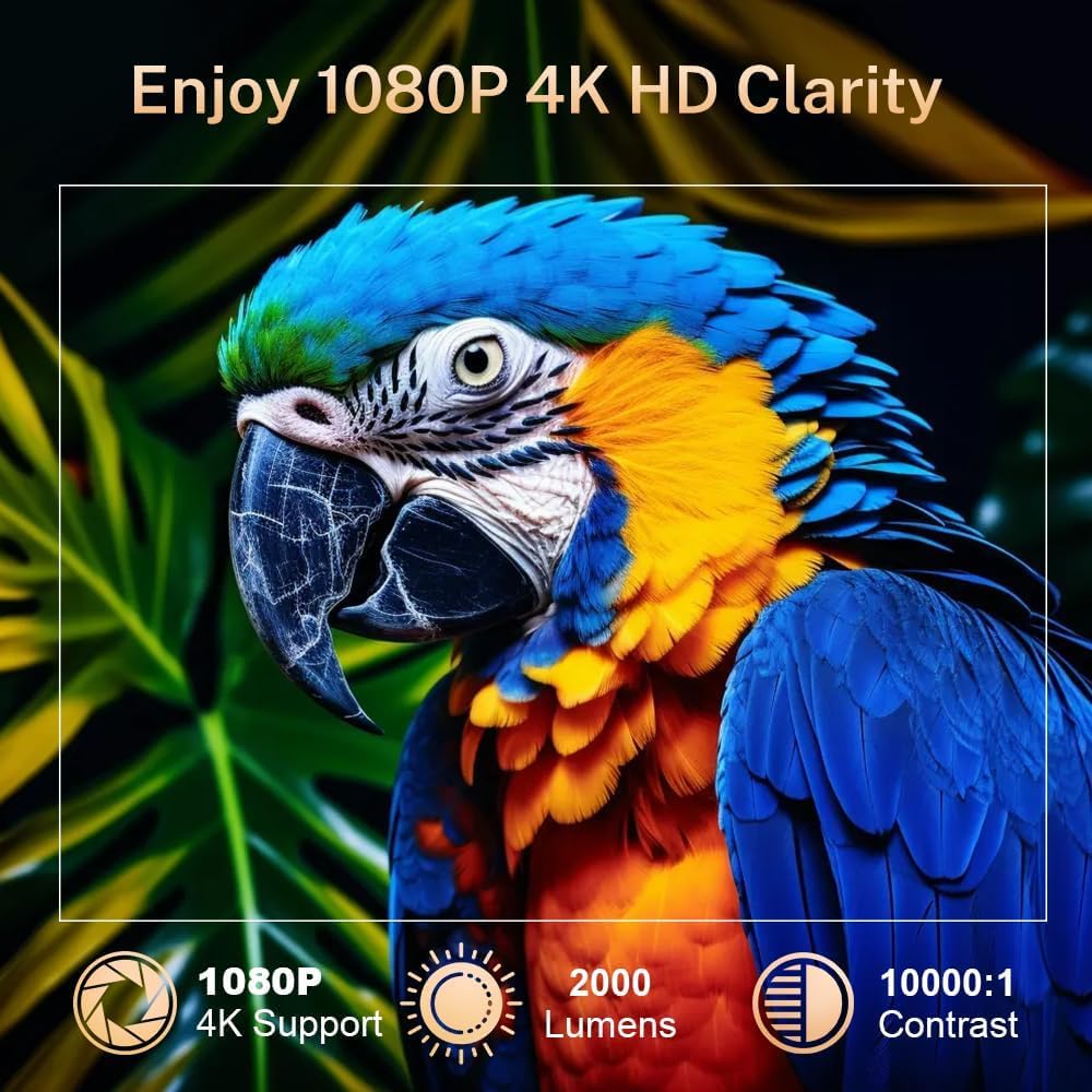 [Kompatibel with Netflix] Mini Beamer 1080P 4K Unterstützung Auto Keystone Android 13 OS Smart Proje