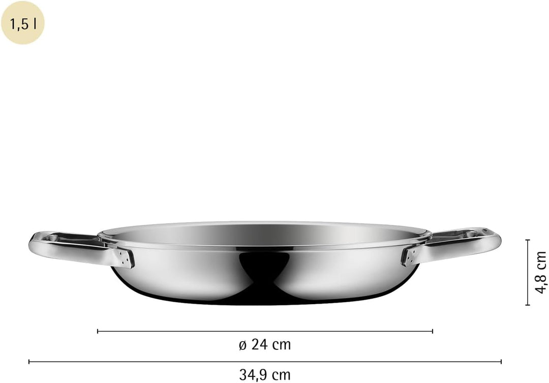 WMF Profi Resist Servier-/ Bratpfanne 24 cm Induktion, Mehrschichtmaterial beschichtet, Wabenstruktu