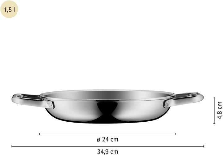 WMF Profi Resist Servier-/ Bratpfanne 24 cm Induktion, Mehrschichtmaterial beschichtet, Wabenstruktu