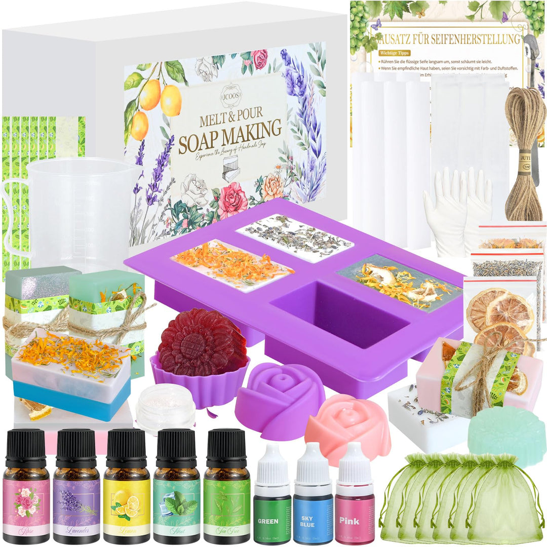 Vezerd Seife Selber Machen, Kreative Bastelset Erwachsene DIY Set | Seifenherstellung mit Seifenform