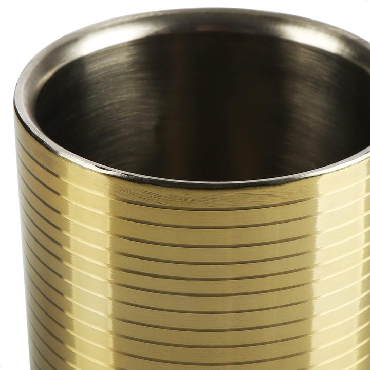 com-four® Flaschenkühler - Sektkühler - Eiswürfelkühler aus Edelstahl, Weinkühler - Eiswürfelkübel d