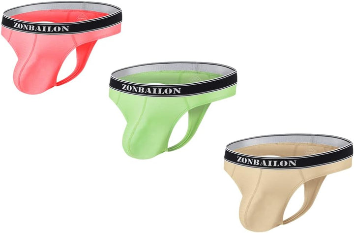 BIATWOWR Mens Herren String Tanga Thongs Underwear Stretch T-Back Bulge Enhancing Pouch Bikini Pouch