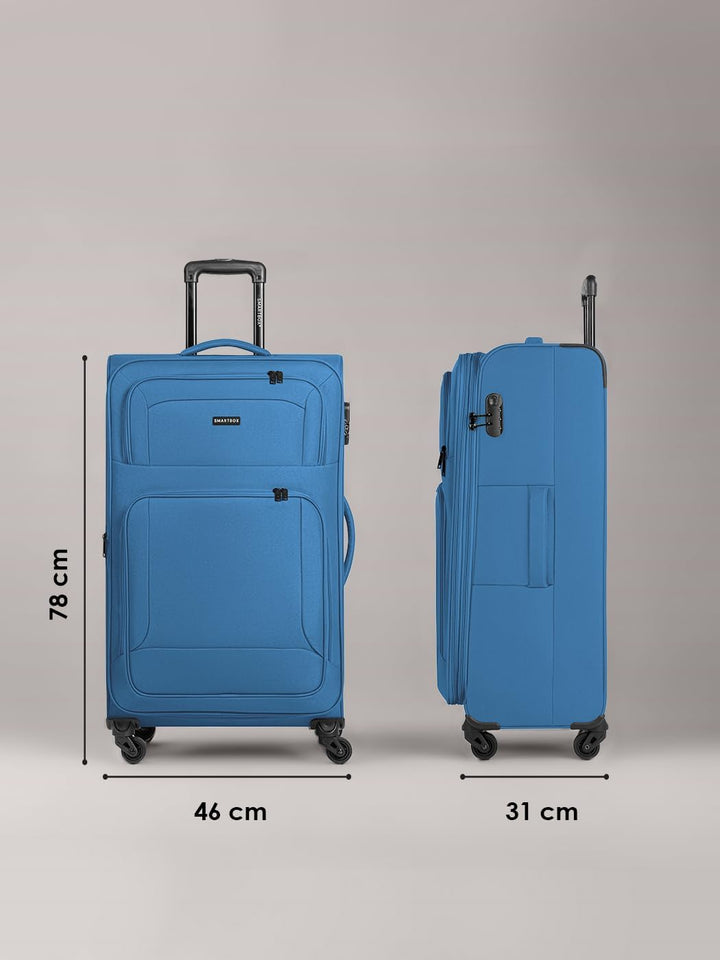 SMARTBOX grosser Weichgepäck Check-in Koffer für Damen & Herren | Grosser XL Trolley 46 x 31 x 78 cm