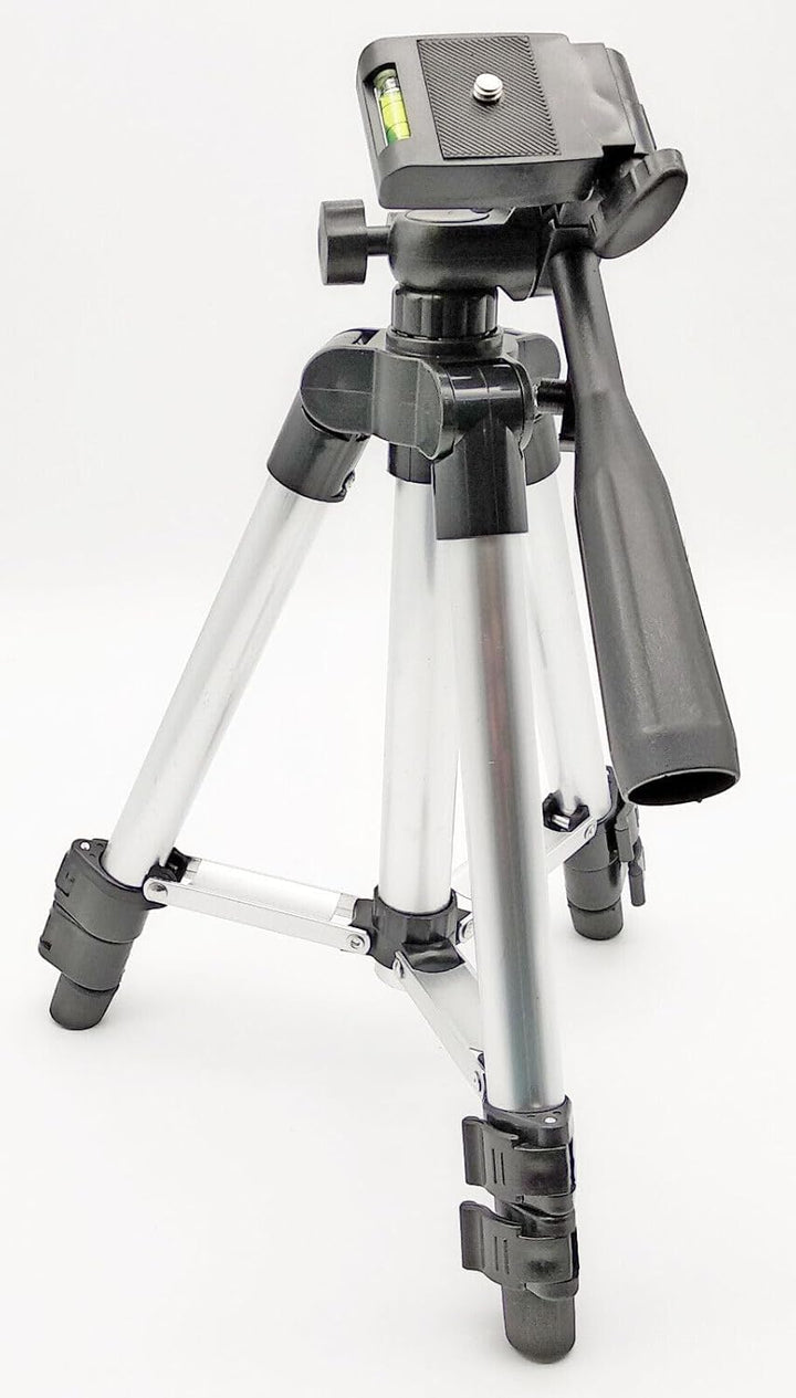 ALU Dreibein Stativ mit Wasserwaage, max 27-47cm Höhe, für Laser und Nivelliergeräte, Foto und Kamer