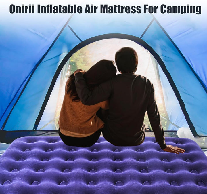 Icelus Doppel Aufblasbares Luftbett 204x 153 x 23 cm mit Luftpumpe,Campingmatratze Luftmatratze Aufb