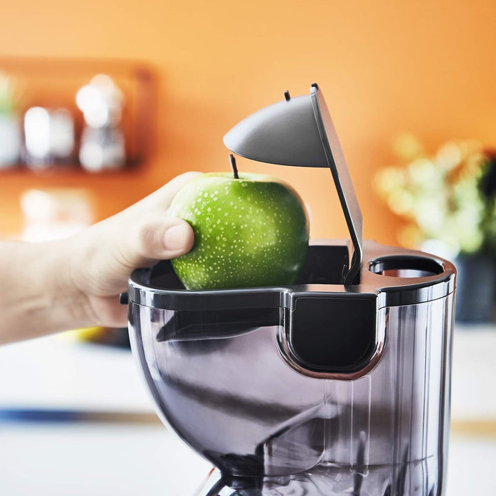 MOULINEX Ultra Juice Entsafter für Kaltsaft 2 Filter Trinkflasche 600 ml extra breit 85 mm Automatis