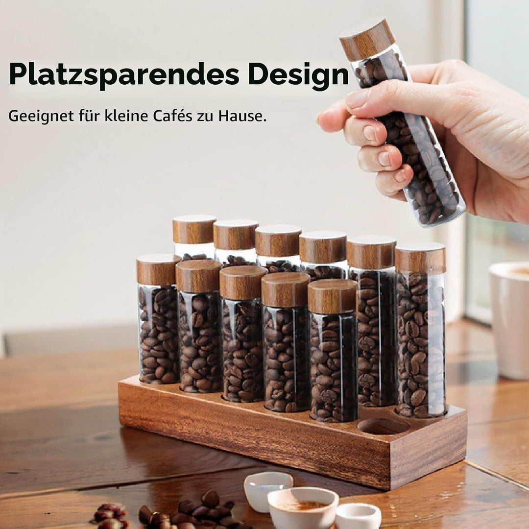 Kaffeebohnen-Aufbewahrungsröhrchen Einzeldosis, 6PCS oder 12PCS Kaffeebohnenkeller, Dosierglasfläsch