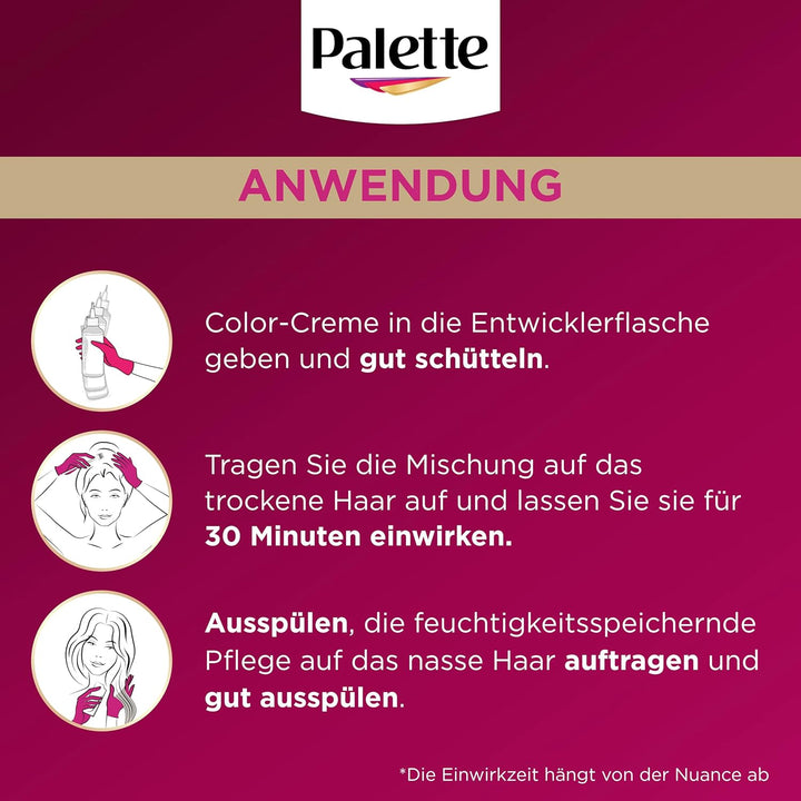 Palette Intensiv Creme Coloration 4-0/800 Dunkelbraun (2 x 115 ml), permanente Haarfarbe für leuchte