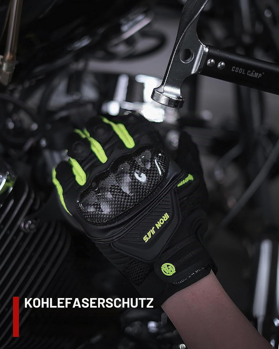 Motorradhandschuhe Atmungsaktive Motorradhandschuhe Leder Vollfinger Knöchelschutzpolster Touchscree