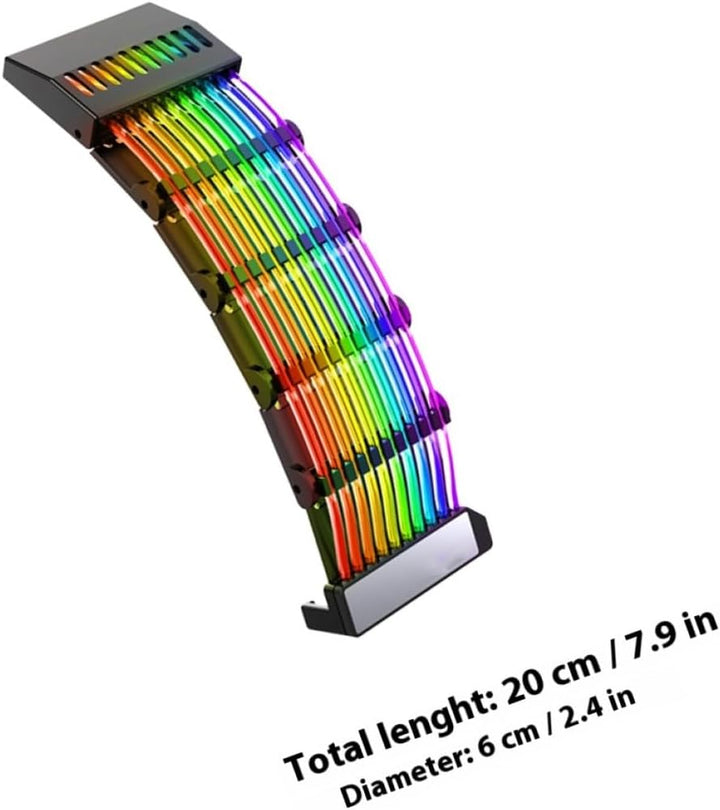 Garneck 3 Pin Argb Verlängerungskabel RGB Netzteil Ummantelt 24 Pin ATX Mainboard Computer Zubehör
