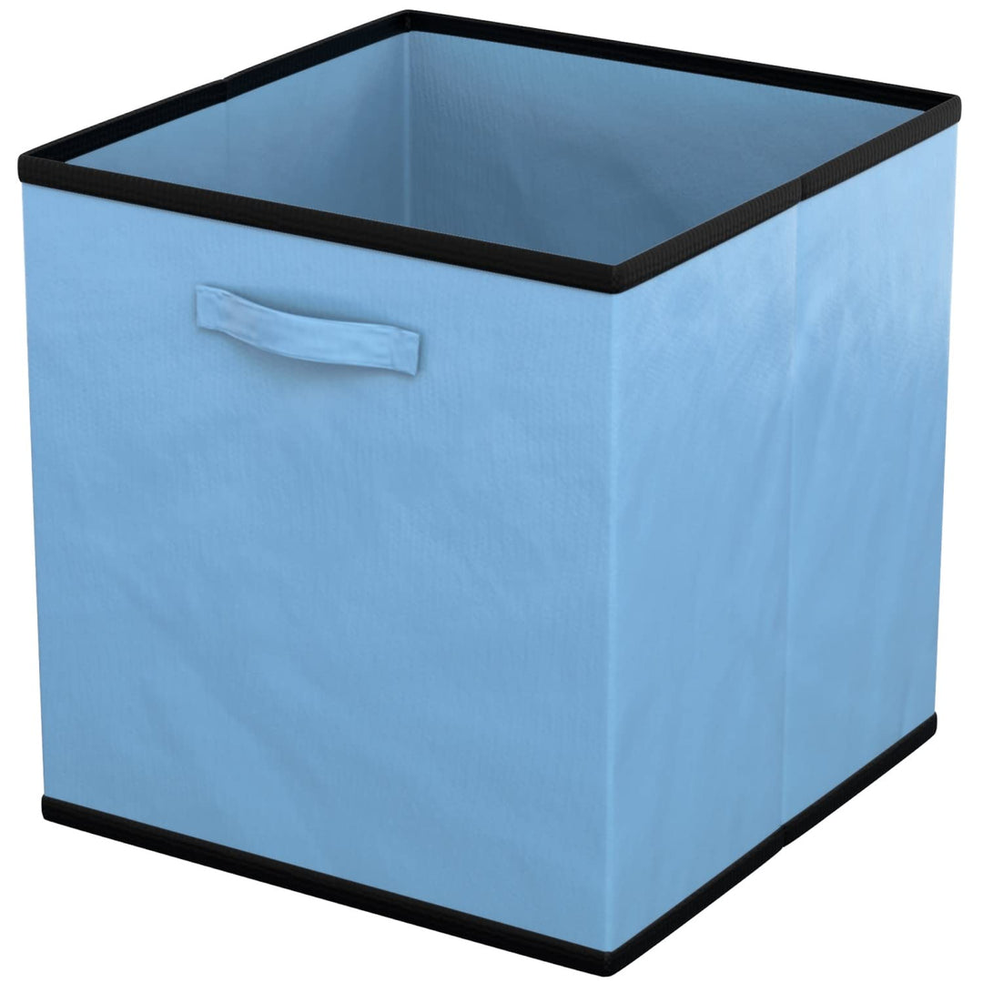 INTIRILIFE 6x faltbare Aufbewahrungs-Stoffbox in Blau - 26.7 x 26.7 x 28 cm - Multifunktionale Samme