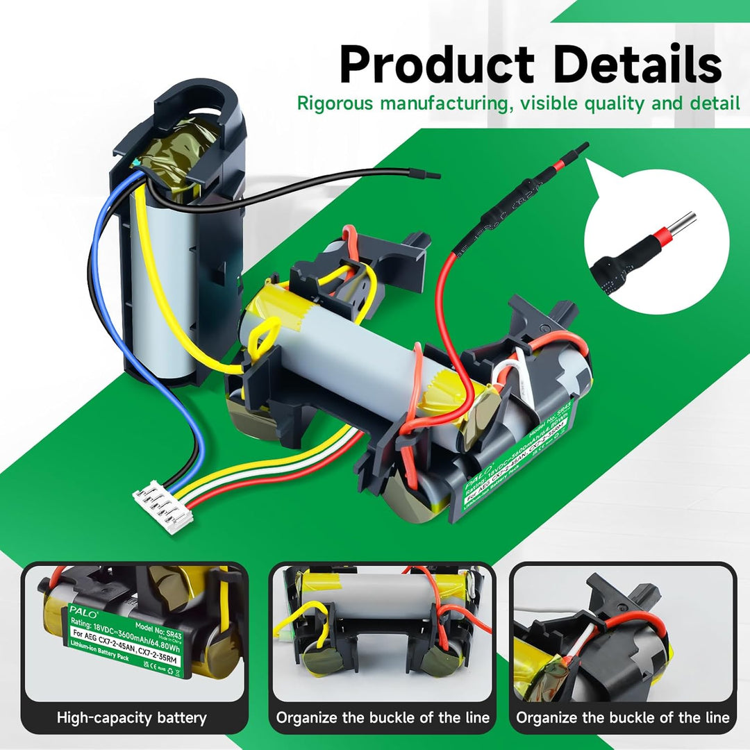 18V/3600mAh Akku für Electrolux AEG CX7, Kompatibel mit AEG CX7-2-45AN,CX7-2-45MÖ,CX7-2-35RM,CX7-35W