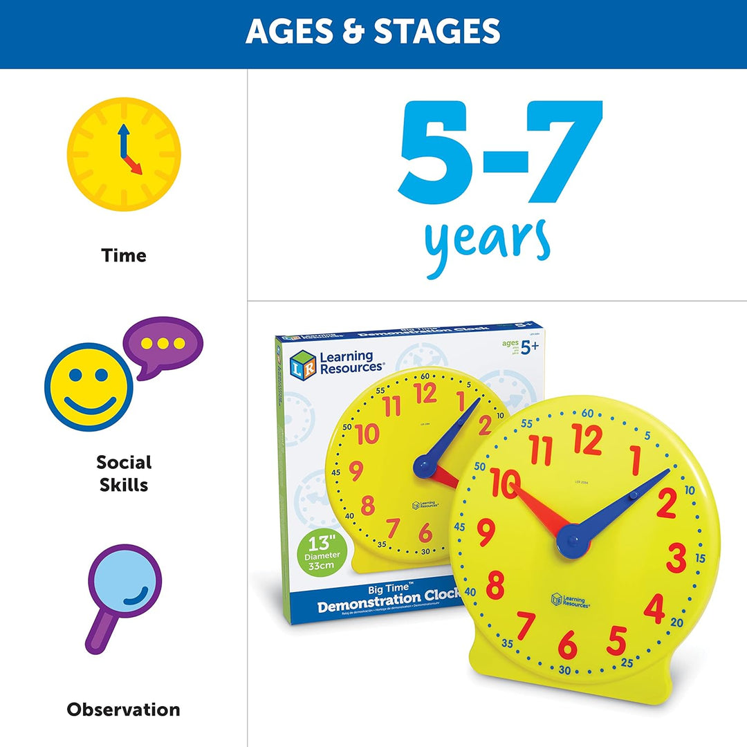 Learning Resources Big Time Learning 12-Stunden-Lernuhr