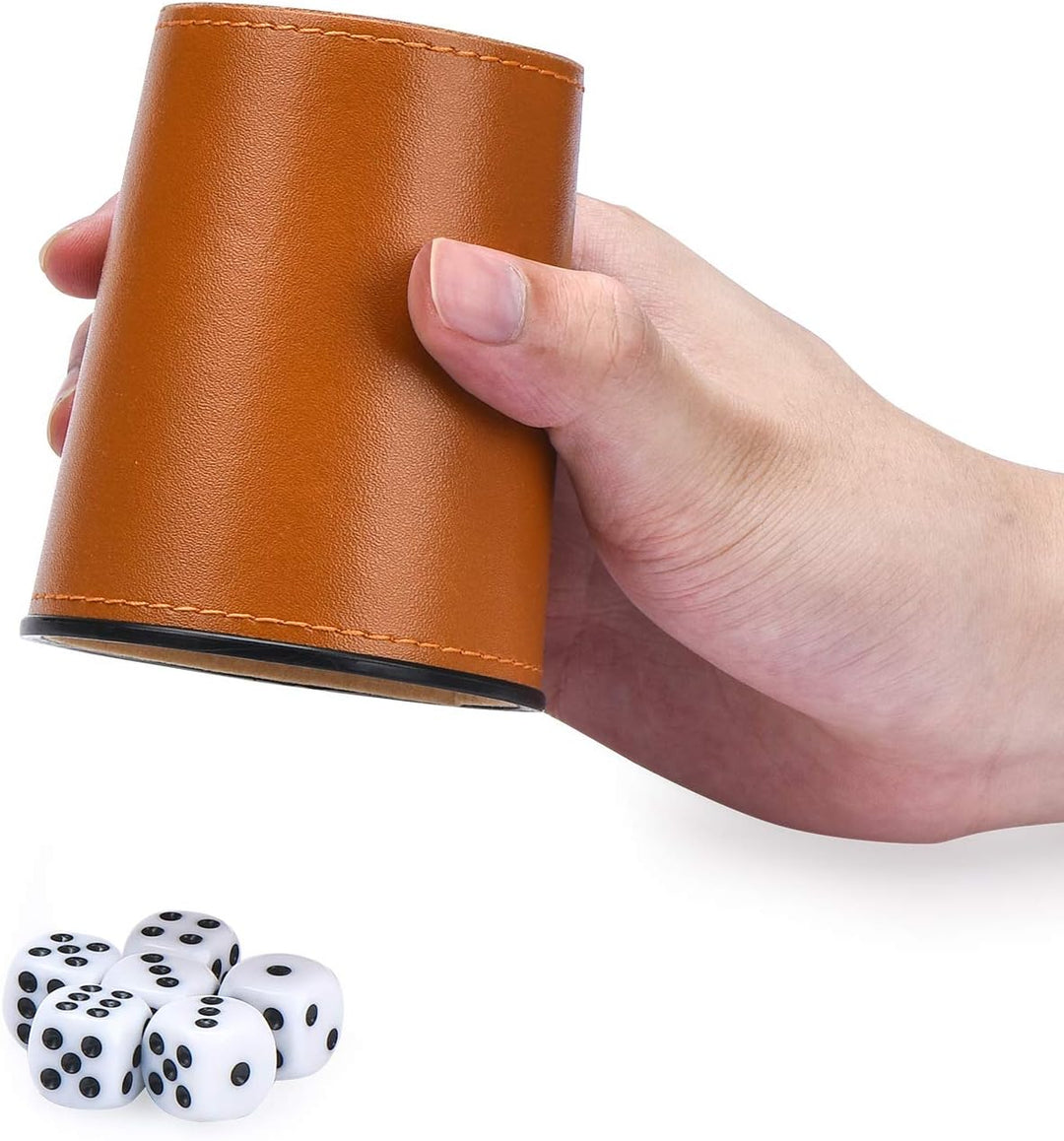 ImnBest 5X PU Würfelset, leiser Würfelbecher mit 25 Würfeln, spezielle Aufbewahrungs- und Transportb